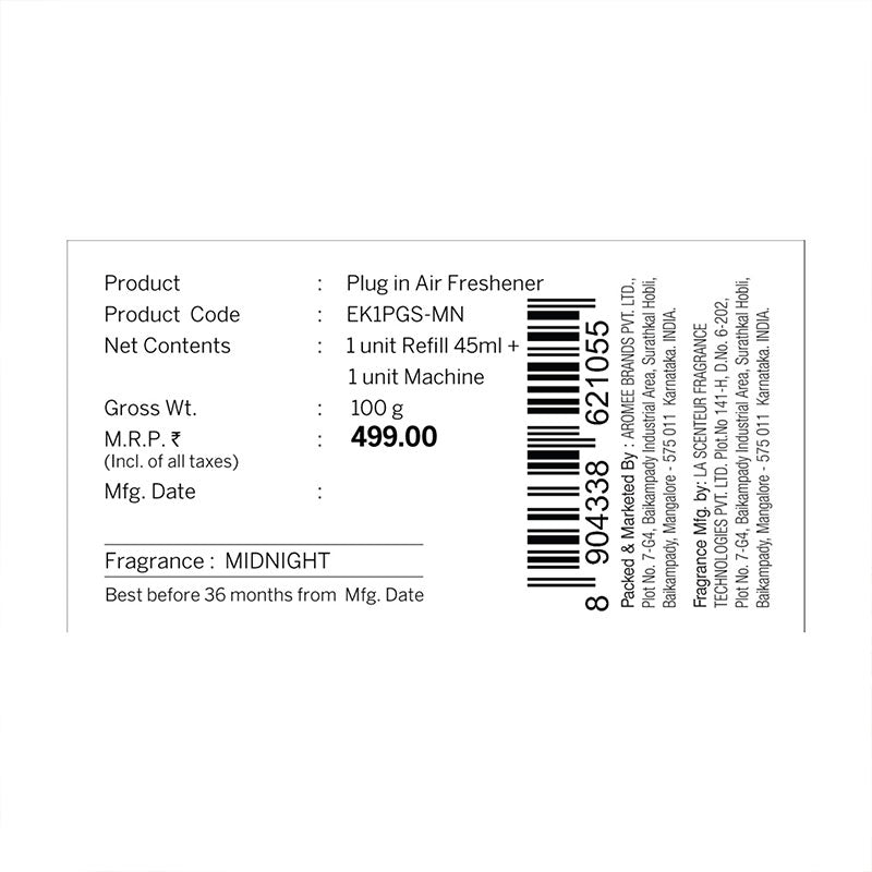 Midnight Scented Plug In Air Freshener Kit