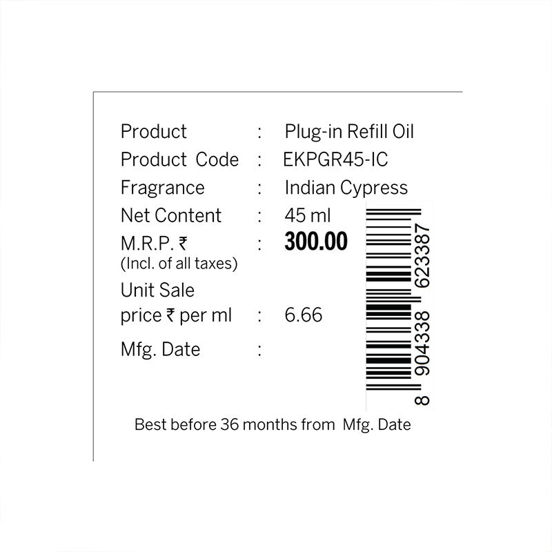 Indian Cypress Plug In Air Freshener Refill| 45ml