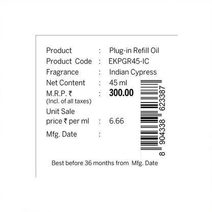 Indian Cypress Plug In Air Freshener Refill| 45ml