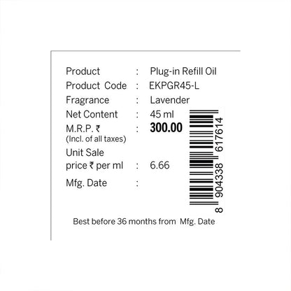 Lavender Scented Air Freshener Plug-In Refill - 45 ML