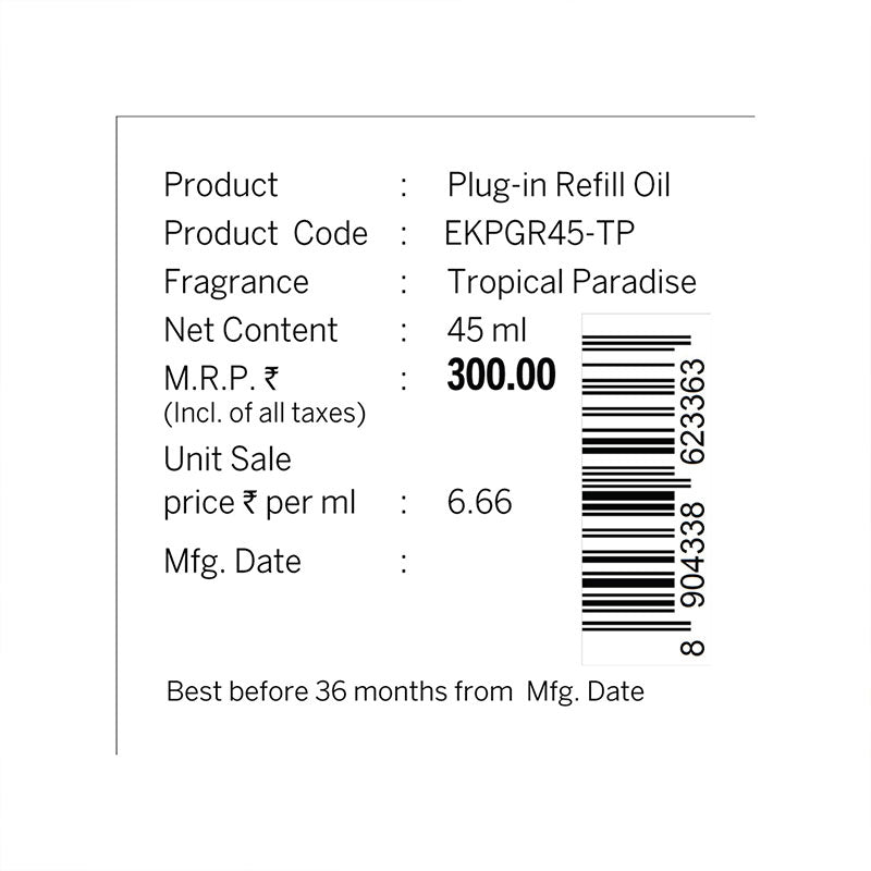 Tropical Paradise Plug In Air Freshener Refill| 45ml