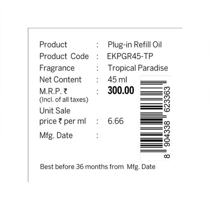 Tropical Paradise Plug In Air Freshener Refill| 45ml