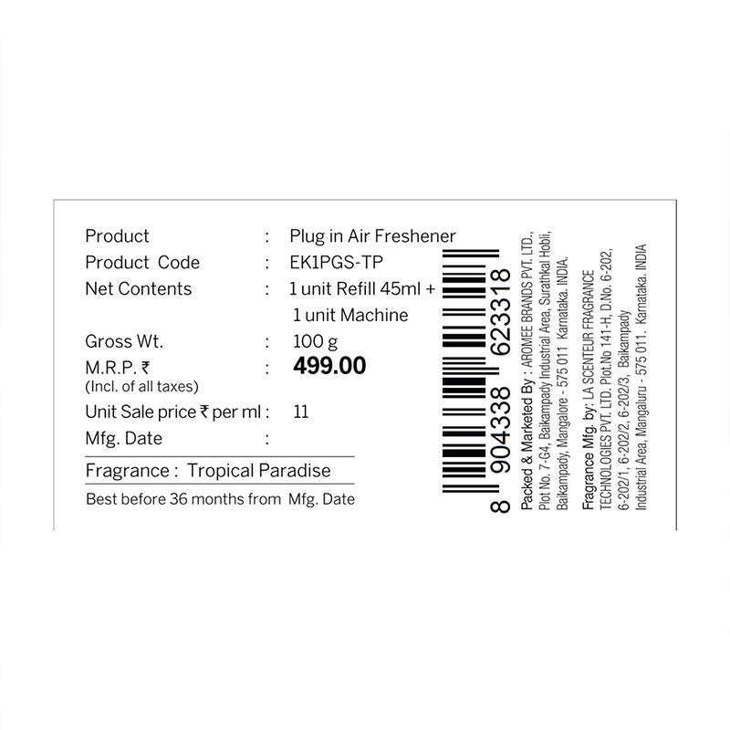Tropical Paradise Scented Plug In Air Freshener Kit