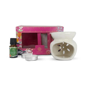 Orange Blossom &amp; Lemongrass Ceramic Oil Warmer Gift Set