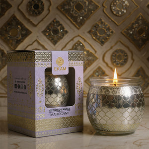 Mahogany Scented Jar Candle, 28.5 g | Festive Sheesh Mahal Collection, 2025-26