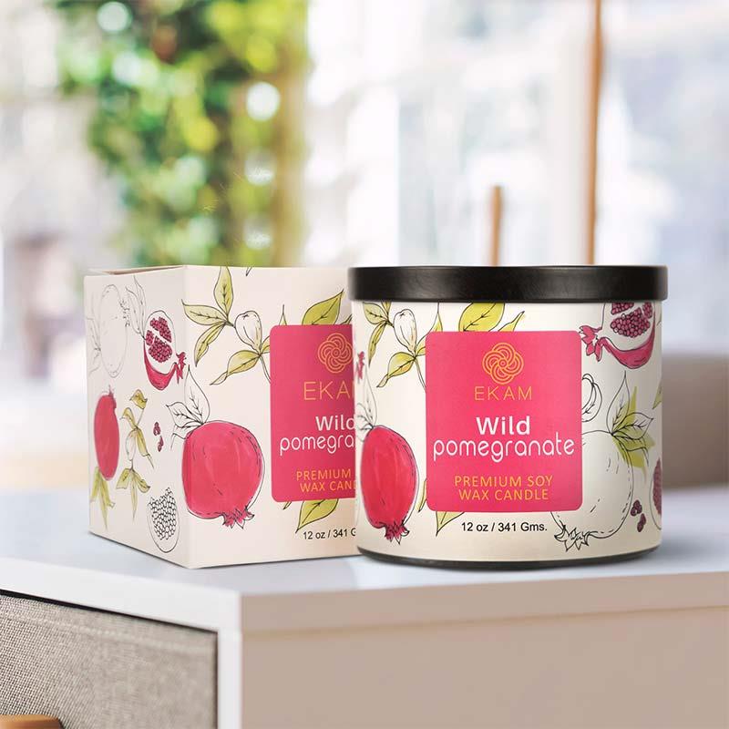 Wild Pomegranate Premium Soy Wax Candle, Fruity Series