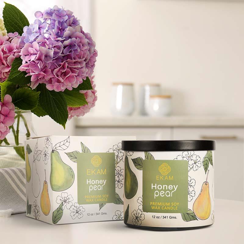 Honey Pear Premium Soy Wax Candle, Fruity Series