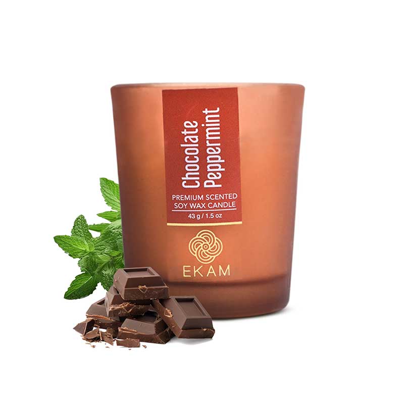Chocolate Peppermint Shot Glass Scented Candle