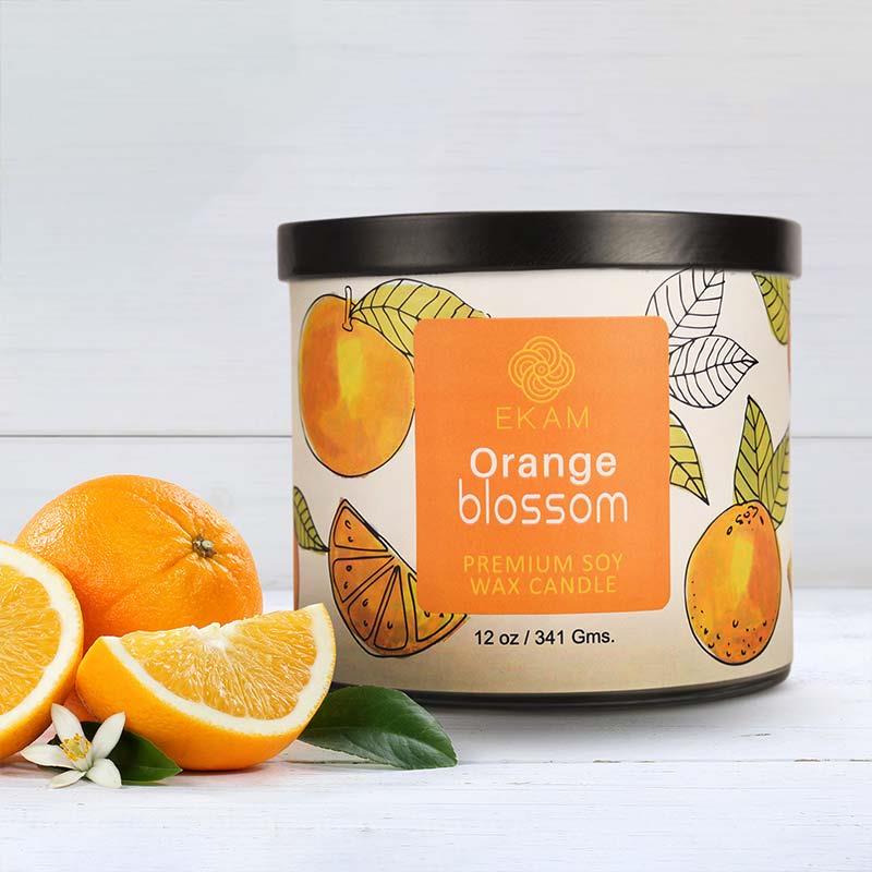 Orange Blossom Premium Soy Wax Candle, Fruity Series