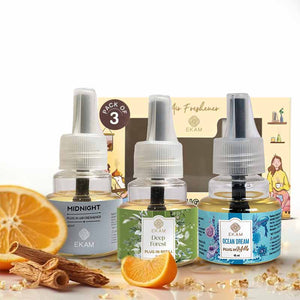 Woody & Fresh Scented Plugin Air Freshener Refill Pack of 3| 45ml Each