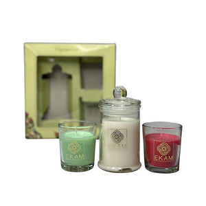 3 Pack Candle Gift Set | Jasmine,  Fresh Cotton &amp; Rose