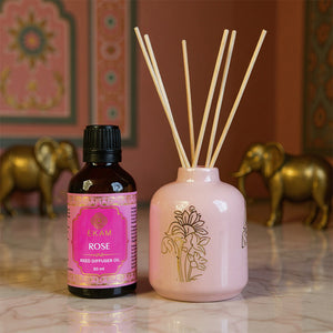 Rose Scented Reed Diffuser Gift Set| Festive Pink Haveli Collection, 2025-26