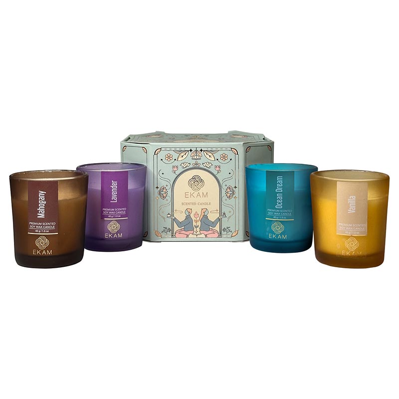 4 Pack Candles Gift Set| Lavender, Mahogany, Ocean Dream, Vanilla