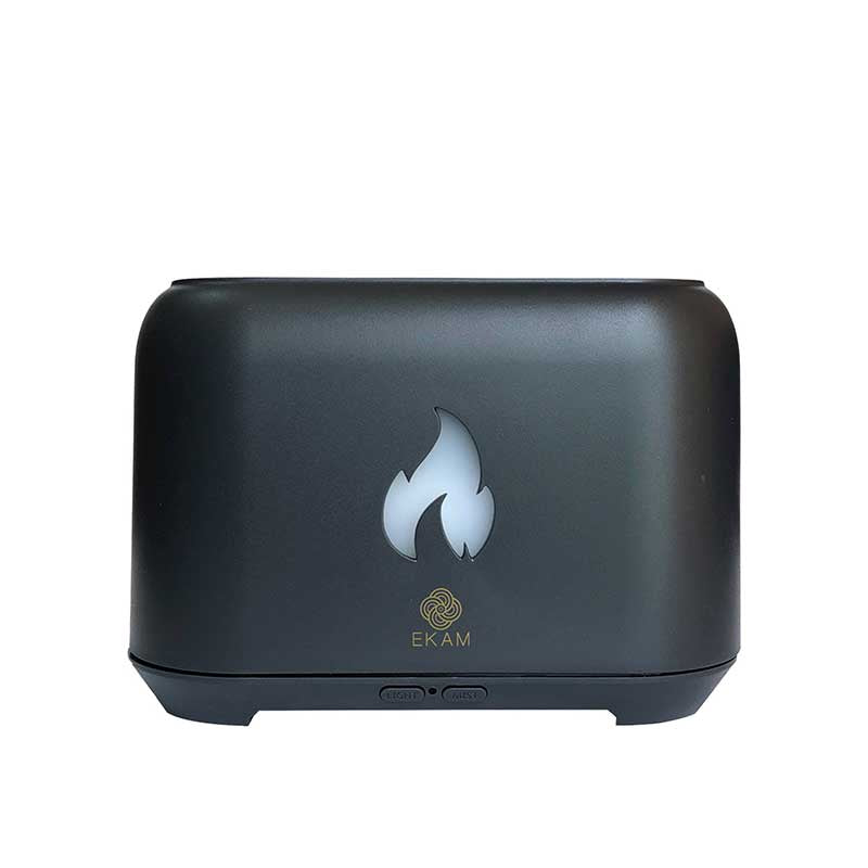 YX 1807 Dark Grey Wooden Flame Aroma Diffuser