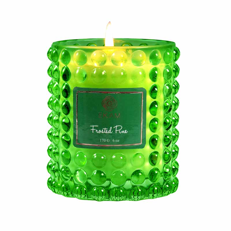 Frosted Pine Hobnail Scented Christmas Candle (170 g)