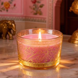 Rose Scented Bowl Candle, 85 g| Festive Pink Haveli Collection, 2025-26