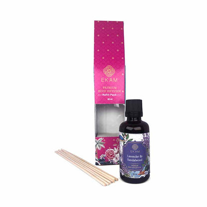 Lavender &amp; Sandalwood 50ml Reed Diffuser Refill Gift Box