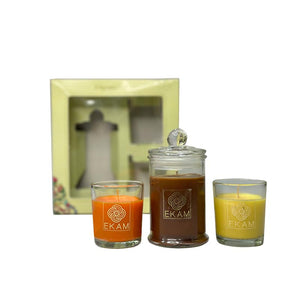 3 Pack Candle Gift Set |  Mandarin, Mahogany  &amp; Lemon