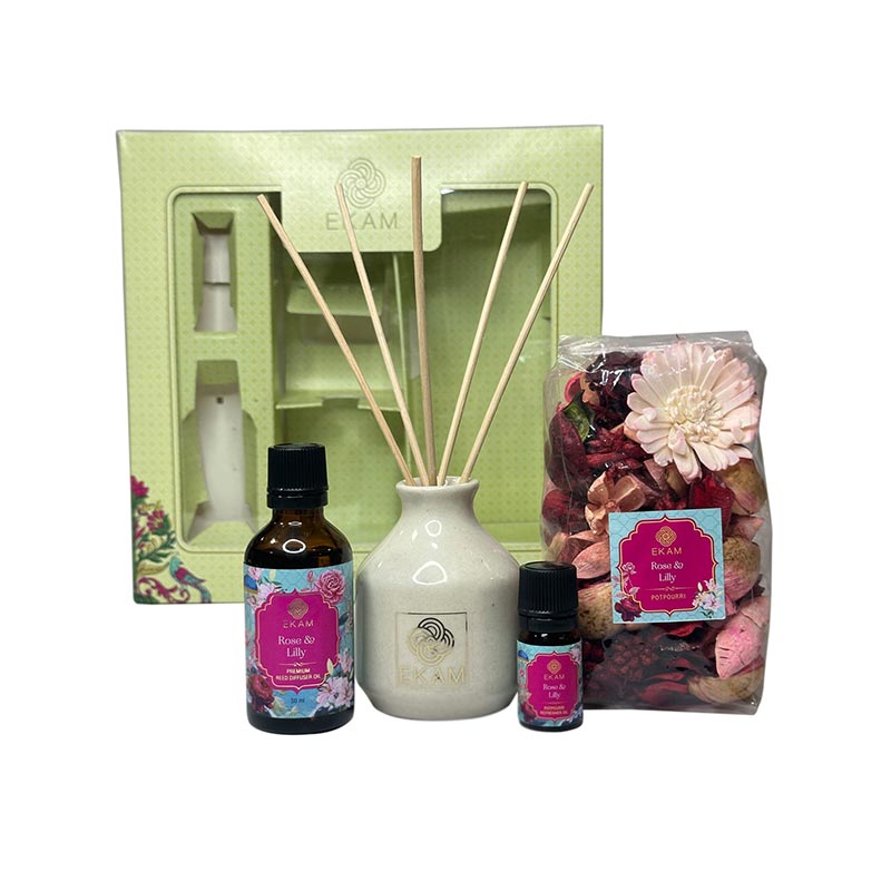 Rose &amp; Lily Reed Diffuser &amp; Potpourri Gift Set