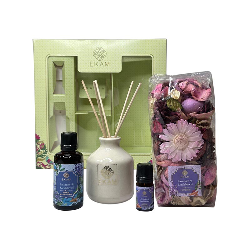 Lavender &amp; Sandalwood Reed Diffuser &amp; Potpourri Gift Set