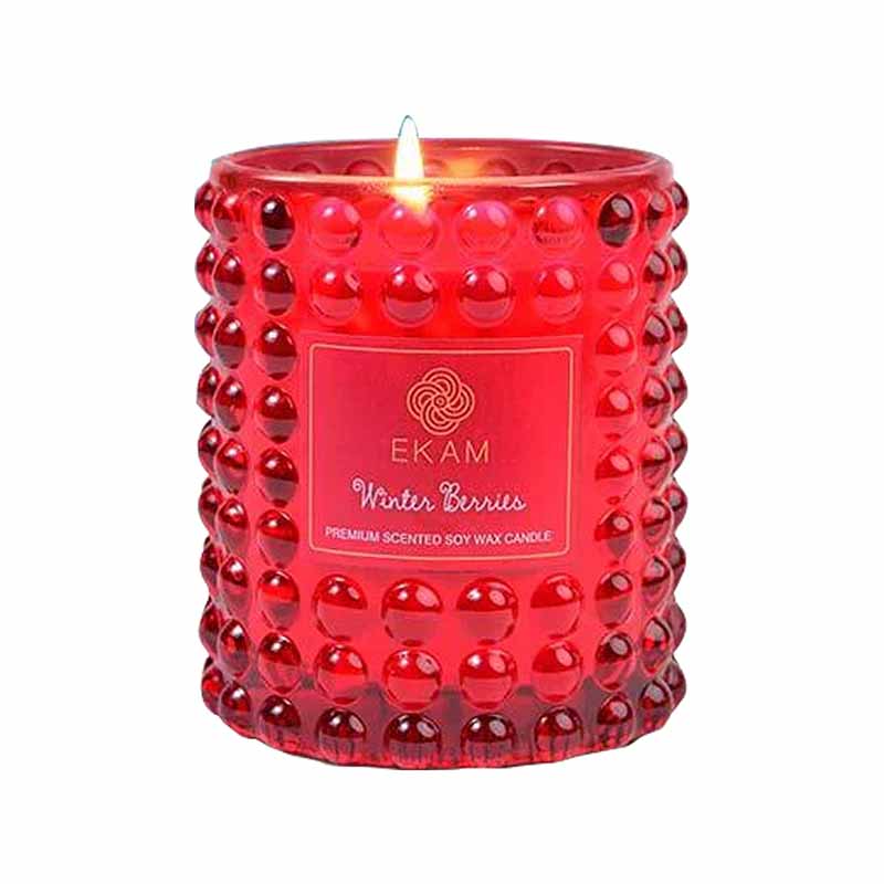 Winter Berries Hobnail Scented Christmas Candle (170 g)