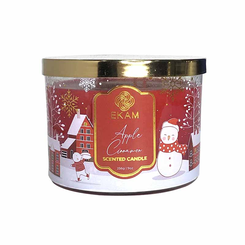 Apple Cinnamon 3 Wick Scented Christmas Candle (256 g)