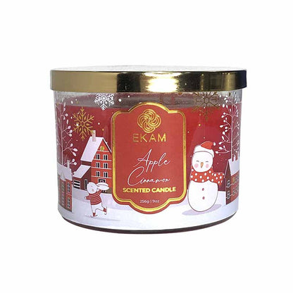 Apple Cinnamon 3 Wick Scented Christmas Candle (256 g)