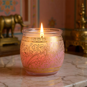 Rose Scented Jar Candle, 28.5 g | Festive Pink Haveli Collection, 2025-26