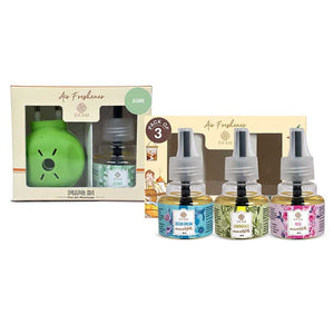 Jasmine Scented Plug In Kit and 3-pack Refill Combo of Ocean Dream, Rose & Lemongrass Fragrances