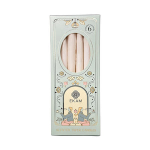 Pack of 6 Scented Taper Candles– Lavender & Sandalwood