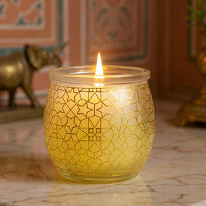 Lemongrass Scented Jar Candle, 28.5 g| Festive Pink Haveli Collection, 2025-26