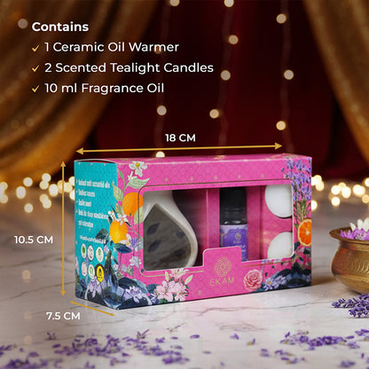 Lavender &amp; Sandalwood Ceramic Oil Warmer Gift Set