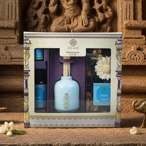 Mogra Scented Reed Diffuser & Potpourri Gift Set| Festive Stone Palace Collection, 2025-26