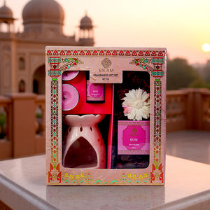 Rose Scented Fragrance Gift Set Box| Festive Pink Haveli Collection, 2025-26