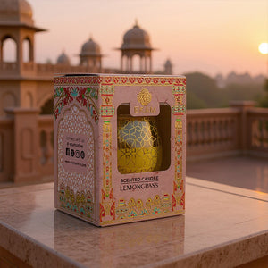Lemongrass Scented Jar Candle, 28.5 g| Festive Pink Haveli Collection, 2025-26