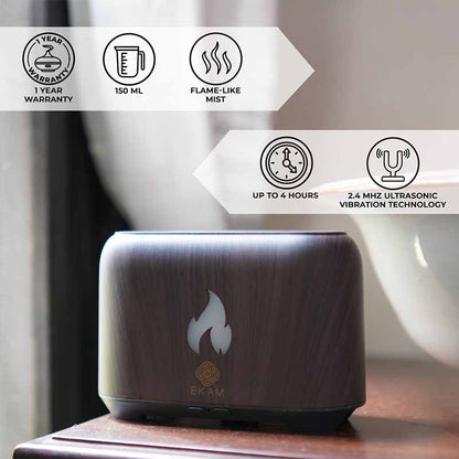 YX 1807 Dark Wood Flame Aroma Diffuser