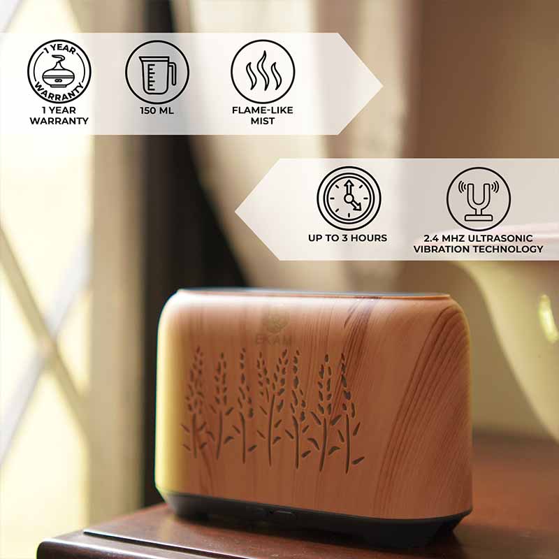 YX 1816 Lightwood with Grey Base Flame Aroma Diffuser