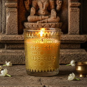 Temple Bloom Scented Votive Candle, 43 g| Festive Stone Palace Collection, 2025-26