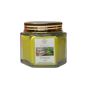 EKAM Lemongrass Scented Hexa Jar Candle