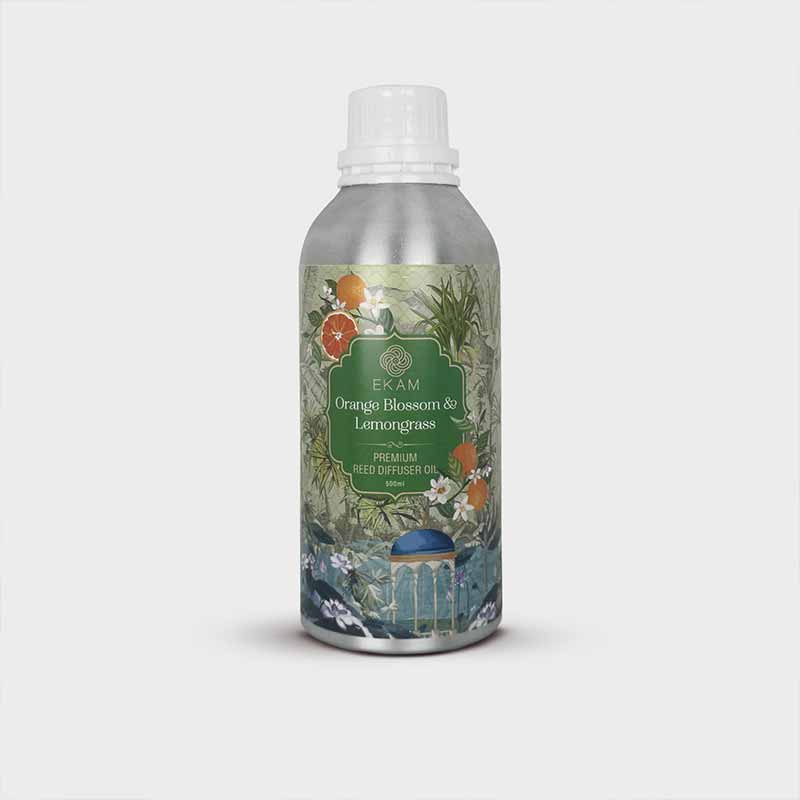 Orange Blossom &amp; Lemongrass Reed Diffuser Oil, 500 ml