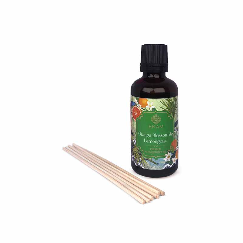 Orange Blossom &amp; Lemongrass 50ml Reed Diffuser Refill Gift Box