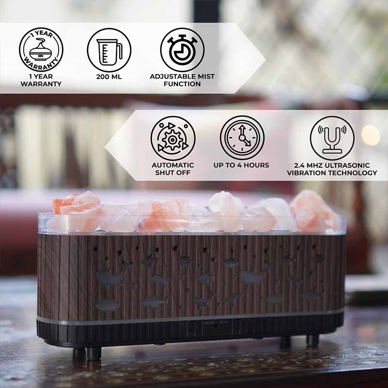 YX2221Y-Stone-Black Flame Aroma Diffuser