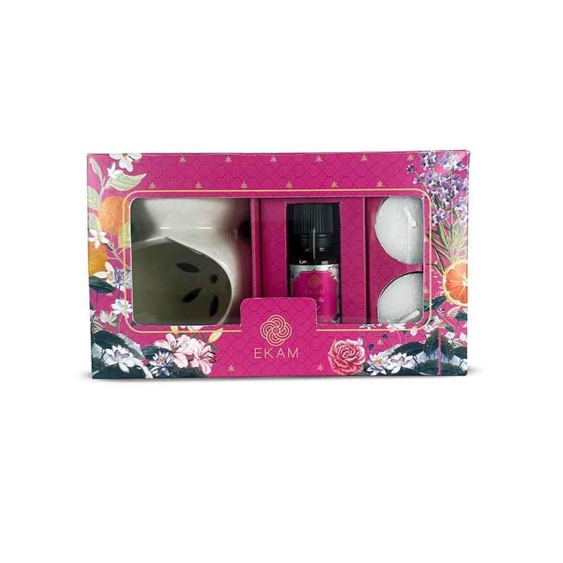 Rose &amp; Lily Ceramic Oil Warmer Gift Set