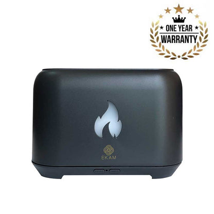 YX 1807 Dark Grey Wooden Flame Aroma Diffuser