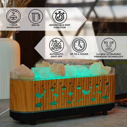 YX2221Y-Stone-Lightwood Flame Aroma Diffuser