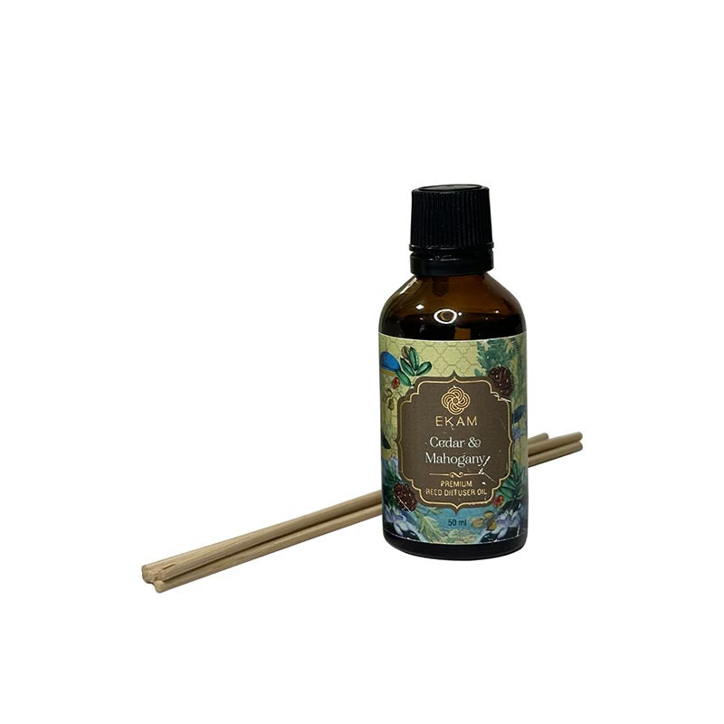 Cedar &amp; Mahogany Reed Diffuser 50 ml Refill Oil Gift Box