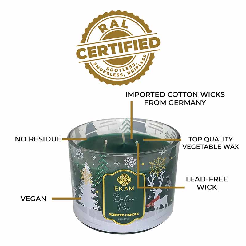 Balsam Pine 3 Wick Scented Christmas Candle (256 g)