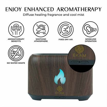 YX 1807 Dark Wood Flame Aroma Diffuser