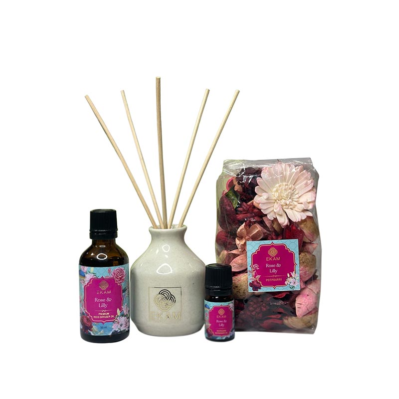 Rose &amp; Lily Reed Diffuser &amp; Potpourri Gift Set