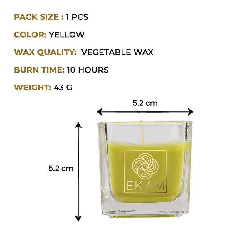 EKAM Lemongrass Scented Square Cup Candle